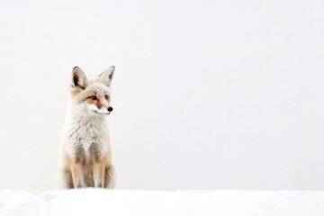 Majestic Fox on White Background.
