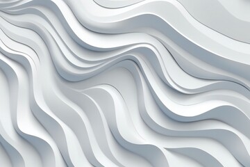 Obraz premium Minimalist white paper cut waves background, white background