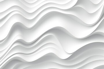 Obraz premium Minimalist white paper cut waves background, white background
