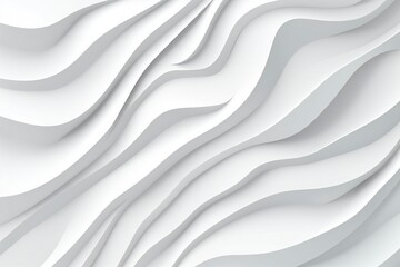 Obraz premium Minimalist white paper cut waves background, white background
