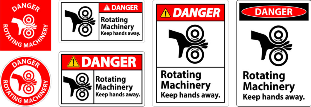 Danger Sign Rotating Machinery Keep Hands Away