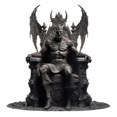 demon on a throne isolated on white
