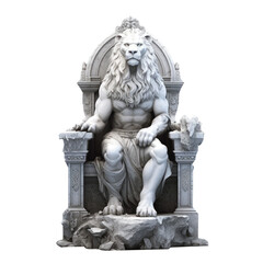 Obraz premium lion king on a throne isolated on white