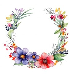 Watercolor decorative frame. Abstract background. Invitation, advertisement, thanks. Ornamental leaves. Generative AI.