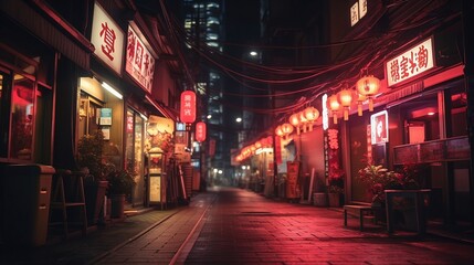 Fototapeta na wymiar japan street in the night time