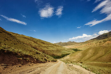 A beautiful panorama of a mountain landscape in clear summer weather