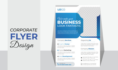Business Flyer Corporate Flyer Template Organic & Geometric shape Flyer Circle Gradient Colorful concepts Poster flyer in A4 flyer template for Corporate Business agency Poster
