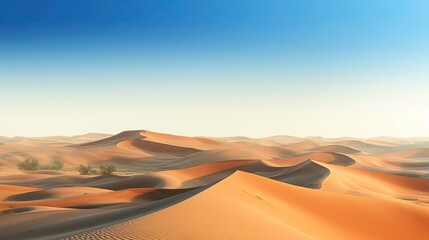 Fototapeta na wymiar Rolling Sand Dunes form a Peaceful Desert Landscape nature concept, Generative AI