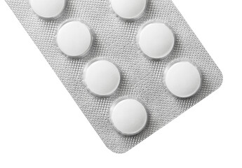 Pack of pills isolated on transparent background