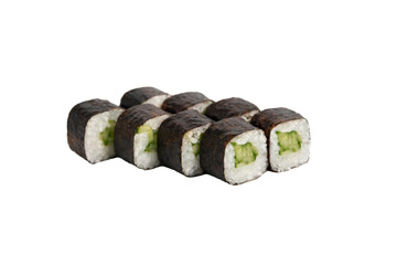 isolated sushi, sushi with cucumber