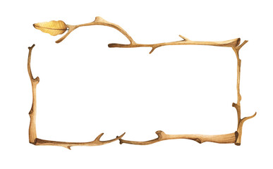 Watercolor painting of Tree dry branches