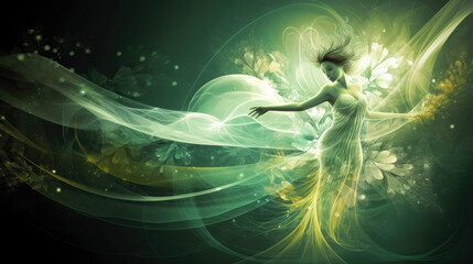 Gaia deity yin flow femininity flowing with nature - by generative ai