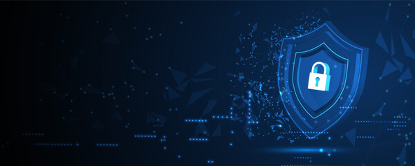 Cybersecurity and information or network protection. Future technology web services for business and internet project