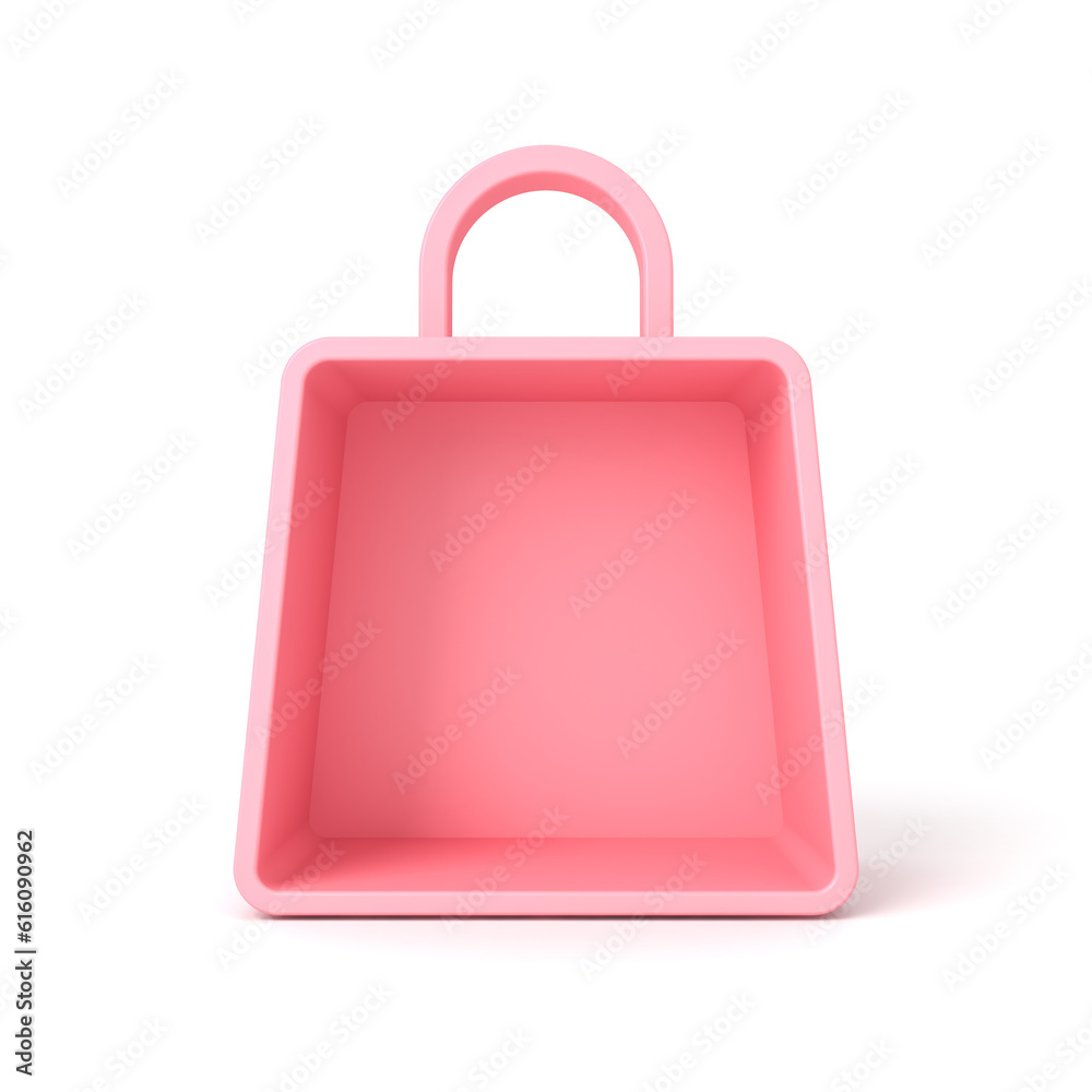 Aufkleber blank sweet pink pastel color shopping bag product display showcase box stand isolated on white back