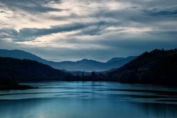 lake and mountains