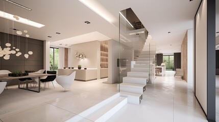 Fototapeta na wymiar super modern luxury house professional design interior , Generative AI