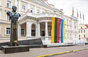 Main entrance of the Ministry of National Defence of Lithuania in Vilnius old town, where will take place on 11–12 July 2023 the NATO summit