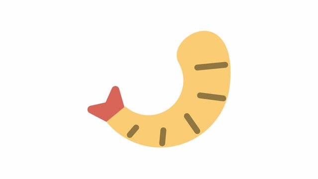 Shrimp, Food and Drink animated icon on transparent background.
