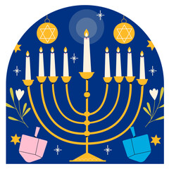 menorah with candles