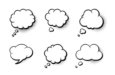 Comic Cloud Speech Bubble Set