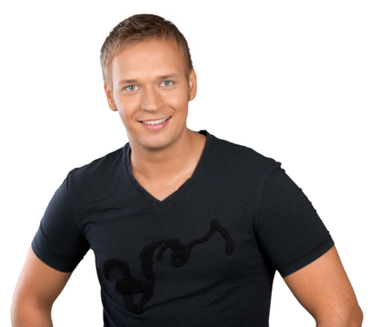 Casually dressed male in a portrait photo