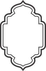 Ramadan frame shape. Islamic window and door icon. Arabic oriental arch. Outline arabesque traditional template