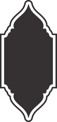 Ramadan frame shape. Islamic window and door icon. Arabic oriental arch. Silhouette of arabesque traditional template