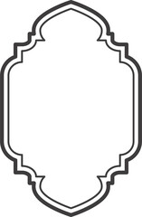 Ramadan frame shape. Islamic window and door icon. Arabic oriental arch. Outline arabesque traditional template