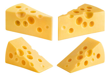 Tasty cheese pieces collection, cut out