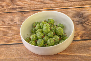 Natural ripe gooseberry heap in the bowl