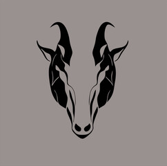 line art illustration design, goat head icon