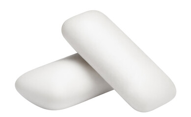 Two chewing gum pieces cut out