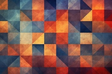 Wallpaper with geometric shapes and textures in abstract design. (Illustration, Generative AI)