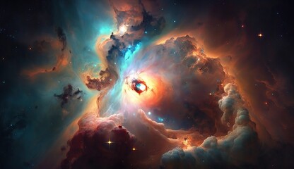 Exploring the Enchanting Space Nebula. Generative AI