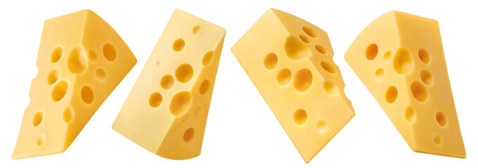 Tasty cheese pieces collection, cut out