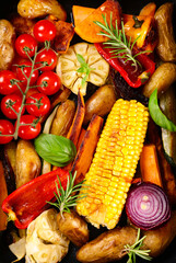 Grilled various of summer vegetable