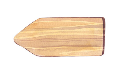 Watercolor wood plank board. Textured hand-drawn illustration isolated on white background. Rustic board perfect for card, design, hike and walks, eco style