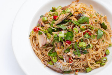 Fermented rice flour noodles spicy salad