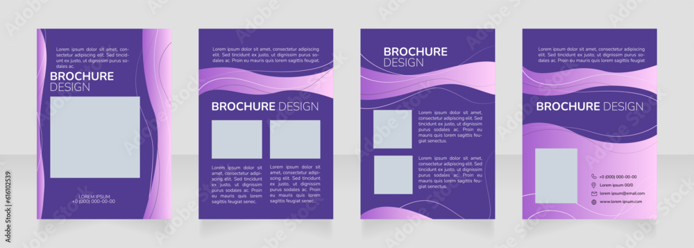 Wall mural Mental health service blank brochure design. Template set with copy space for text. Premade corporate reports collection. Editable 4 paper pages. Nunito Bold, ExtraLight, Light fonts used