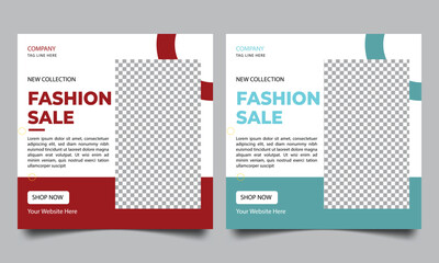 fashion sale social media post design template. fashion social media banner design.