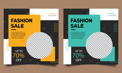 fashion sale social media post design template. fashion social media banner design.