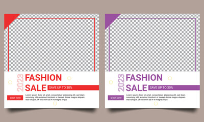 fashion sale social media post design template. fashion social media banner design.