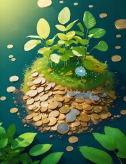 The photograph captures the essence of ESG (Environmental, Social, and Governance) principles, highlighting the significance of saving money and promoting a sustainable future. 