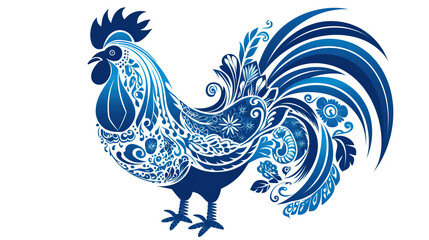 Design a vector graphic for a tattoo that captures the distinctive form of a rooster, a widely recognized symbol in Czech culture. Infuse the rooster's figure with the elaborate detailing of the tradi