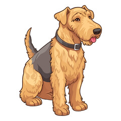 Captivating Canine: 2D Illustration of an Adorable Airedale Terrier