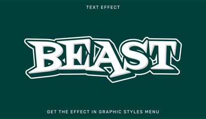 Beast editable text effect in 3d style. Text emblem for advertising, branding, business logo