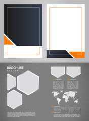 Global business expansion blank brochure design elements set. Overseas markets. Printable poster with customized copyspace. Kit with shapes and frames for leaflet decoration. Calibri, Arial fonts used