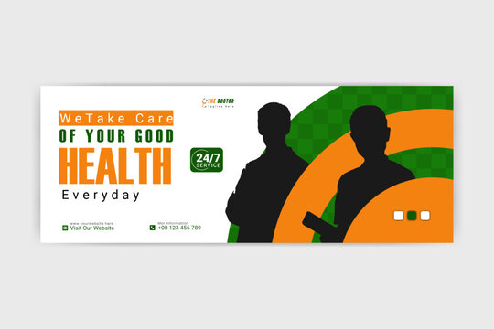 Health care social media banner. medical social media banner template. Medical healthcare center social media post Instagram story facebook cover page timeline web ad banner template design