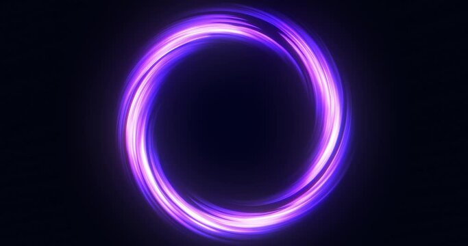 Abstract tunnel in space, energy hole, vortex flow. Black hole in space, glow portal, circle rotation. Seamless loop 4k animation