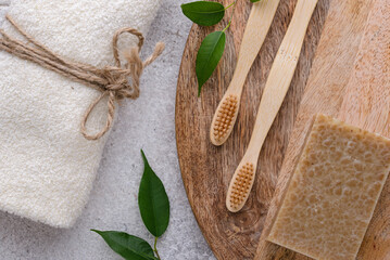 Bamboo toothbrush, zero waste care products